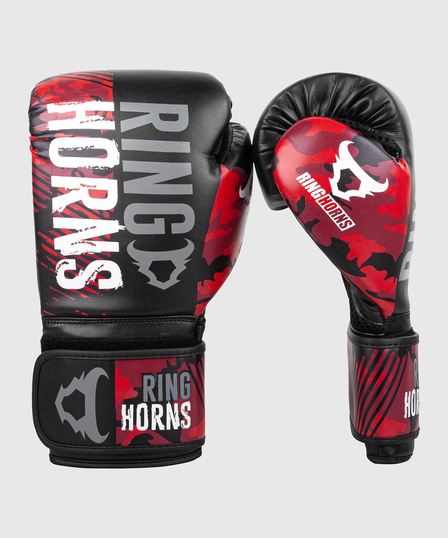 RINGHORNS CHARGER CAMO BOXING GLOVES - BLACK/RED