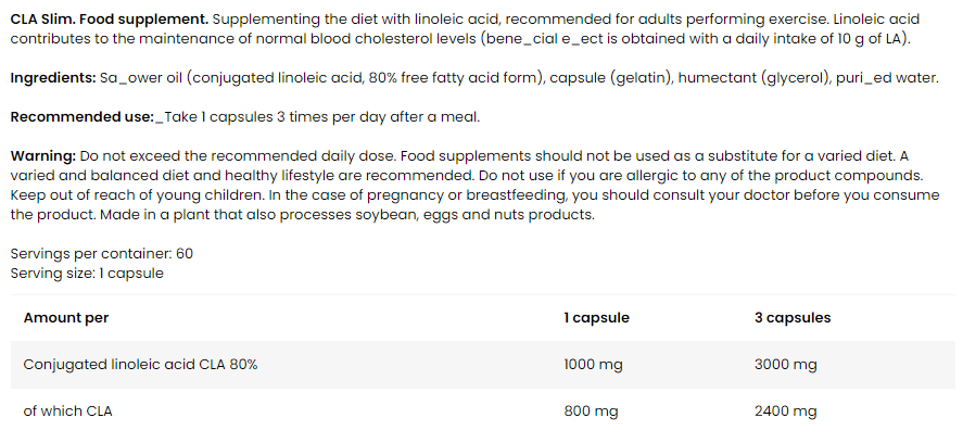 wellness-line-cla-slim-90-caps-facts